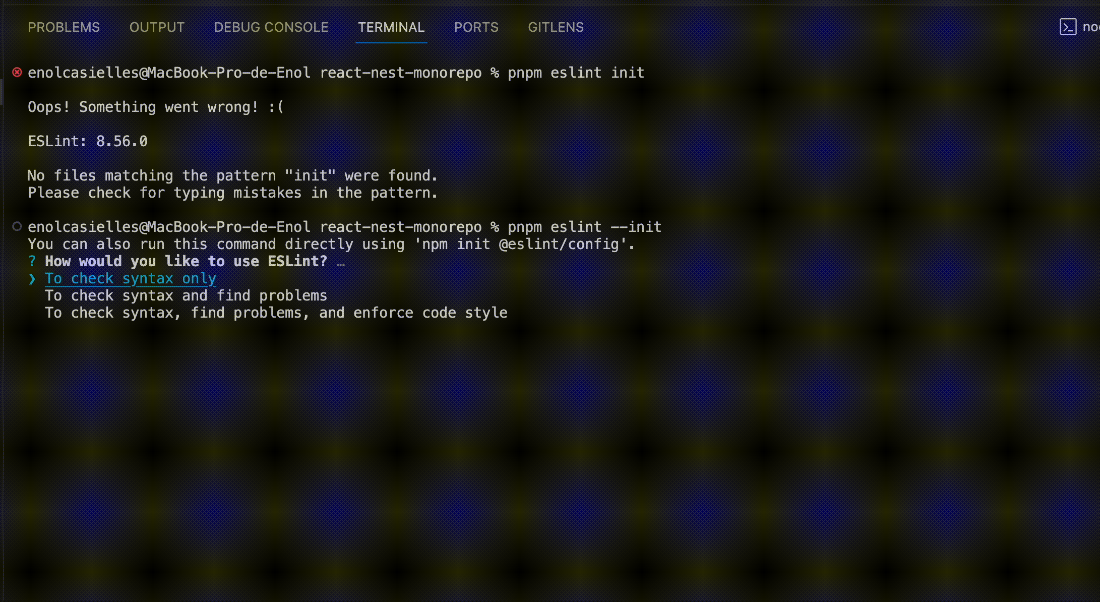 Configuración eslint