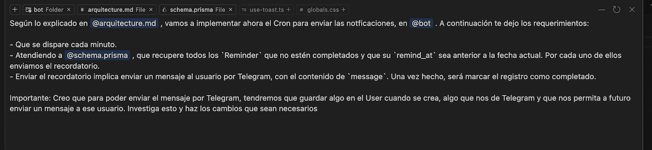 Prompt para crear un nuevo cron